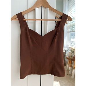 NWT Abercrombie & Fitch 90’s Sweetheart Tank Dark Brown
